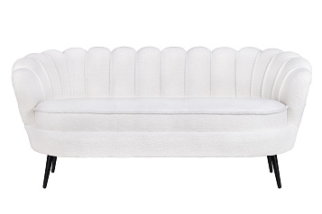 Диван ракушка для гостиниц Pearl Triple Boucle на черных ножках