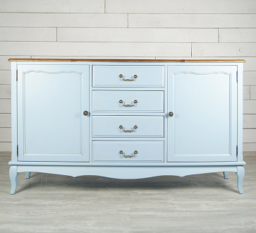 Голубой комод Leontina с дверками и ящиками арт ST9351B