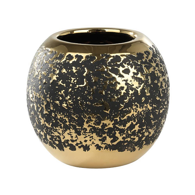 421491 Ваза ARROYITO, ?170, H160, керамика, черный, золотой в Москве 421491 Ваза ARROYITO, ?170, H160, керамика, черный, золотой