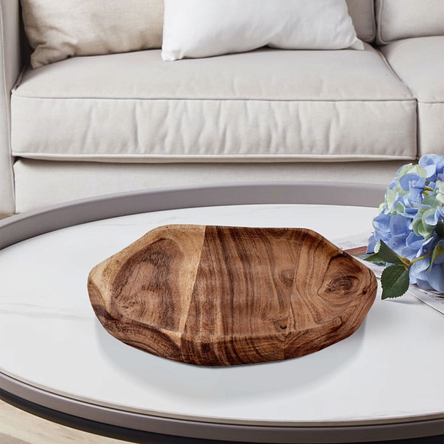 427065 Тарелка декоративная FORLEYET, H18, ?200, дерево, натуральный в Москве 427065 Тарелка декоративная FORLEYET, H18, ?200, дерево, натуральный