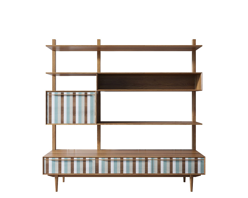 Стеллаж "Bruni print 1" с ящиками арт BR-20/print_1 в Москве Стеллаж "Bruni print 1" с ящиками арт BR-20/print_1