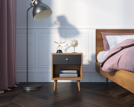 Тумбочка "Berber" с открытой полкой 33 принт арт BB33/Print_33, разноцветная