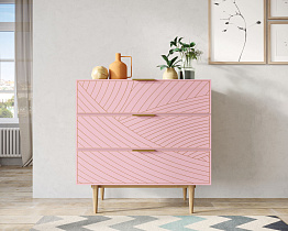Комод с тремя ящиками "Line" LN12/GR1/pink