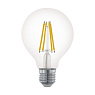 Лампа светодиодная филаментная диммируемая G80, 6W (E27), 2700K, 806lm, прозрачный