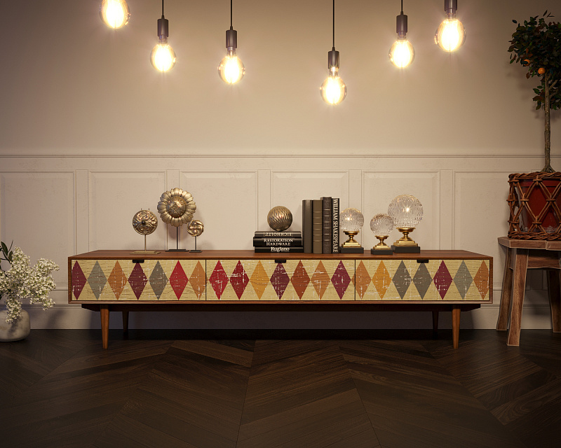 Консоль под TV "Bruni print" с ящиками арт BR-21P