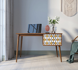 Стол рабочий "Berber" принт 22 с одной тумбой арт BB20/Print_22