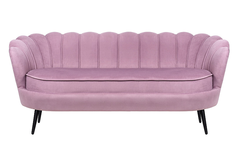 Диван ракушка Pearl Triple Pink на черных ножках