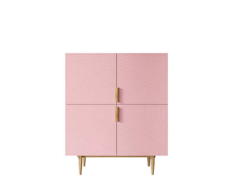 Большой комод с четырьмя дверками "Line" LN03/GR1/pink в Москве Большой комод с четырьмя дверками "Line" LN03/GR1/pink