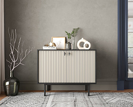 Комод с двумя дверками "Emerson" арт EM02/milky/L