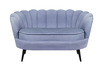 Диван ракушка Pearl Double Blue на черных ножках в Москве