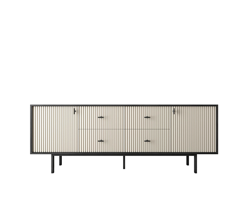 Комод две дверки и четыре ящика "Emerson" арт EM19/milky/L в Москве Комод две дверки и четыре ящика "Emerson" арт EM19/milky/L