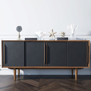 Комод "Bruni Black" четыре дверки арт BR23Black