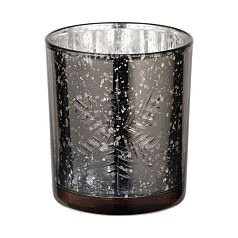 422495 Подсвечник рождественский LUKUT, стекло/серебро, 70х80х70 мм