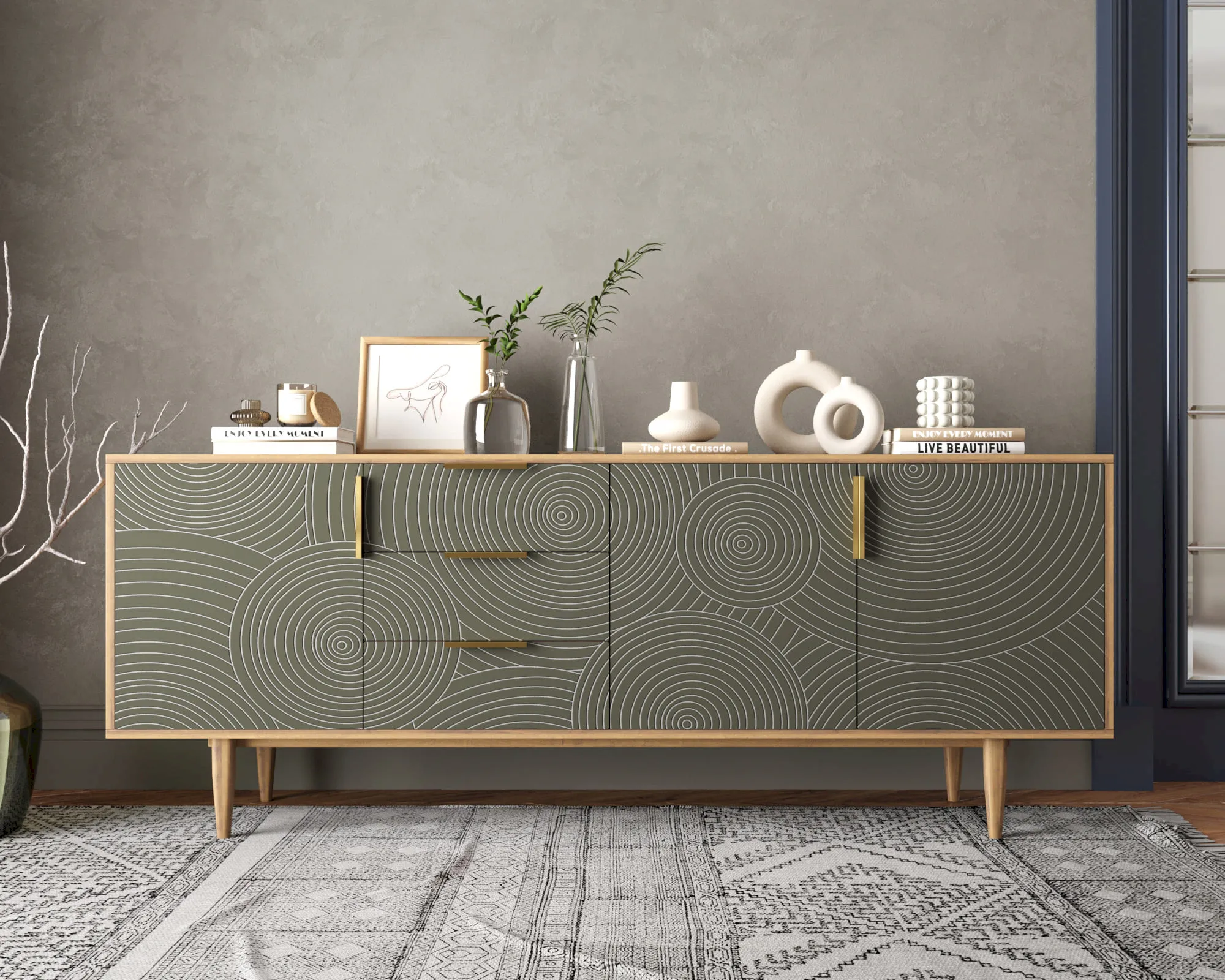 Комод "Лайн (Line)" удлиненный R25/browngrey в интернет-магазине