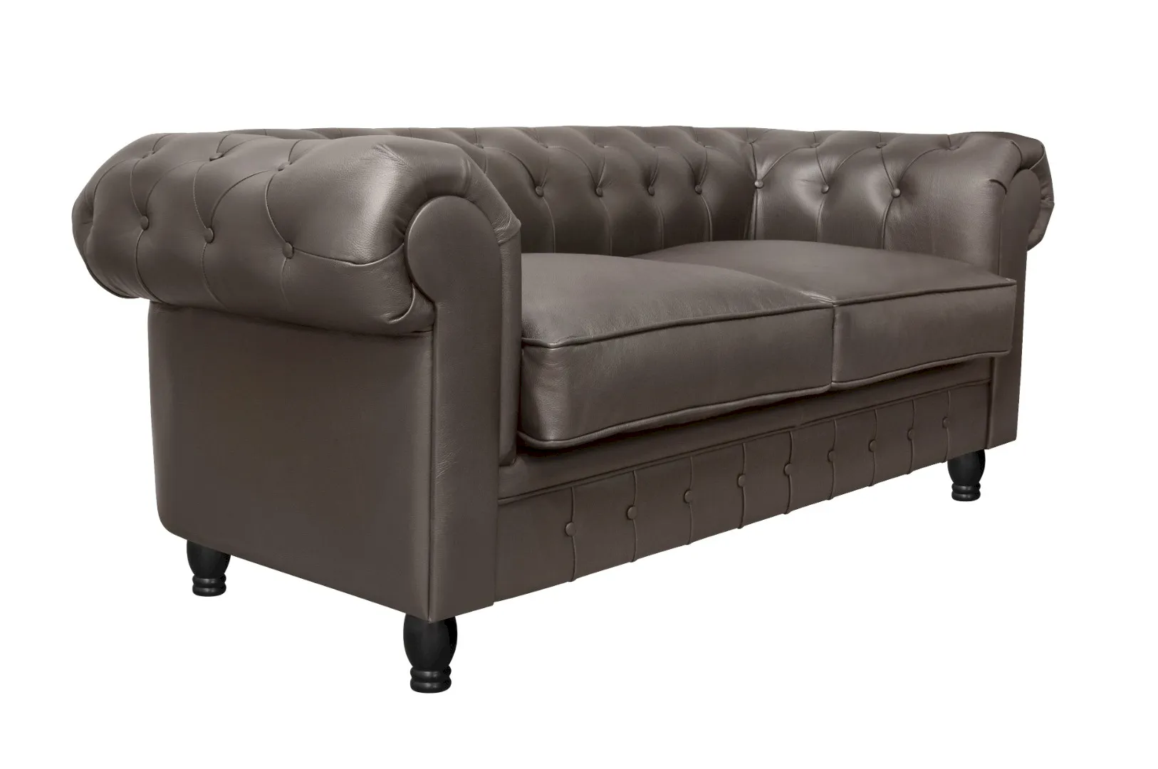 купить Диван из коричневой кожи Chesterfield Brown Leather 2S в Москве
