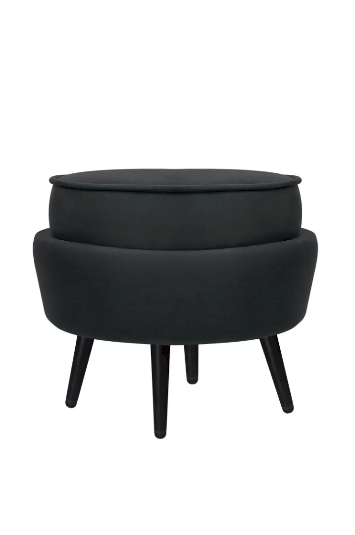 купить Пуф Pearl Adorn Black на черных ножках