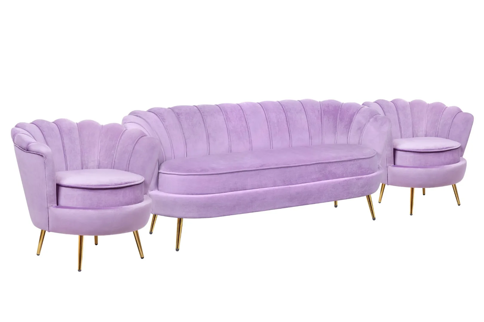 купить Комплект кресел и дивана ракушка Pearl Triple Purple в Москве купить Комплект кресел и дивана ракушка Pearl Triple Purple