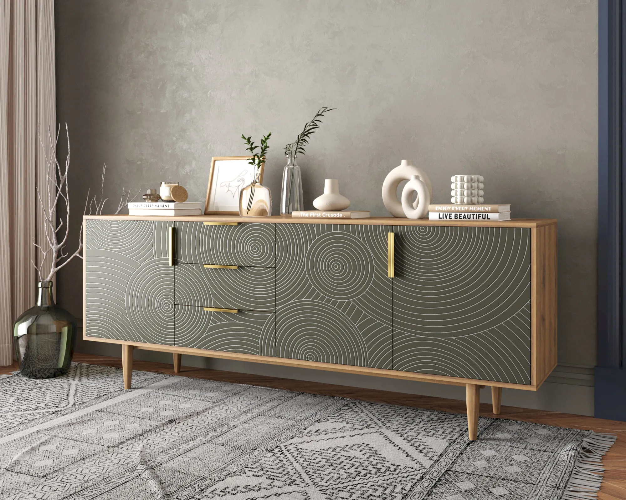 заказать Комод "Лайн (Line)" удлиненный R25/browngrey