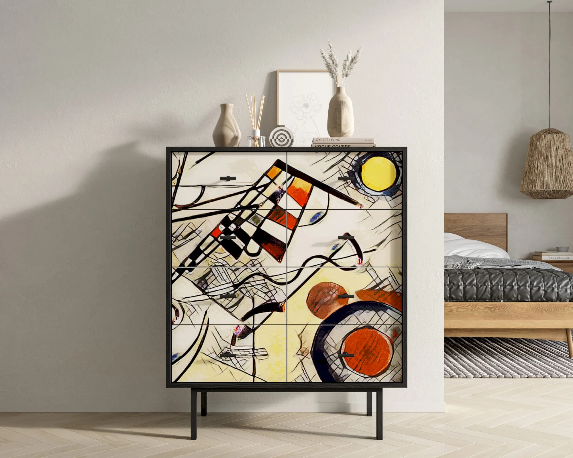 Комод на восемь ящиков "Эмерсон (Emerson)" by Kandinsky арт EM20/Print_01 в интернет-магазине
