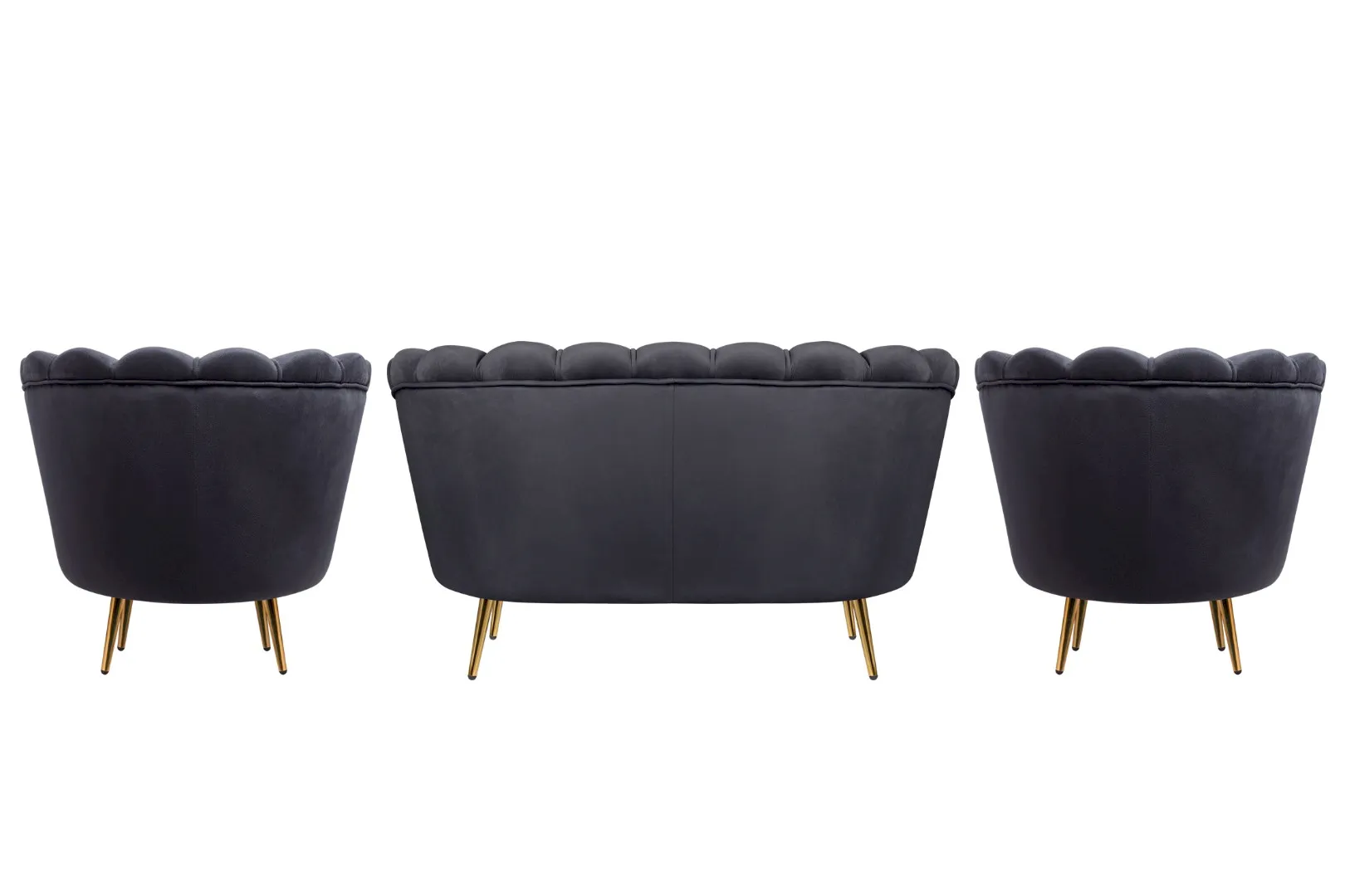 заказать Комплект кресел и дивана ракушка Pearl Double Black
