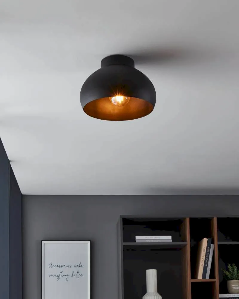 купить 900553 Потолочный светильник MOGANO 2, 1x40W, E27, H175, ?280, сталь, черный