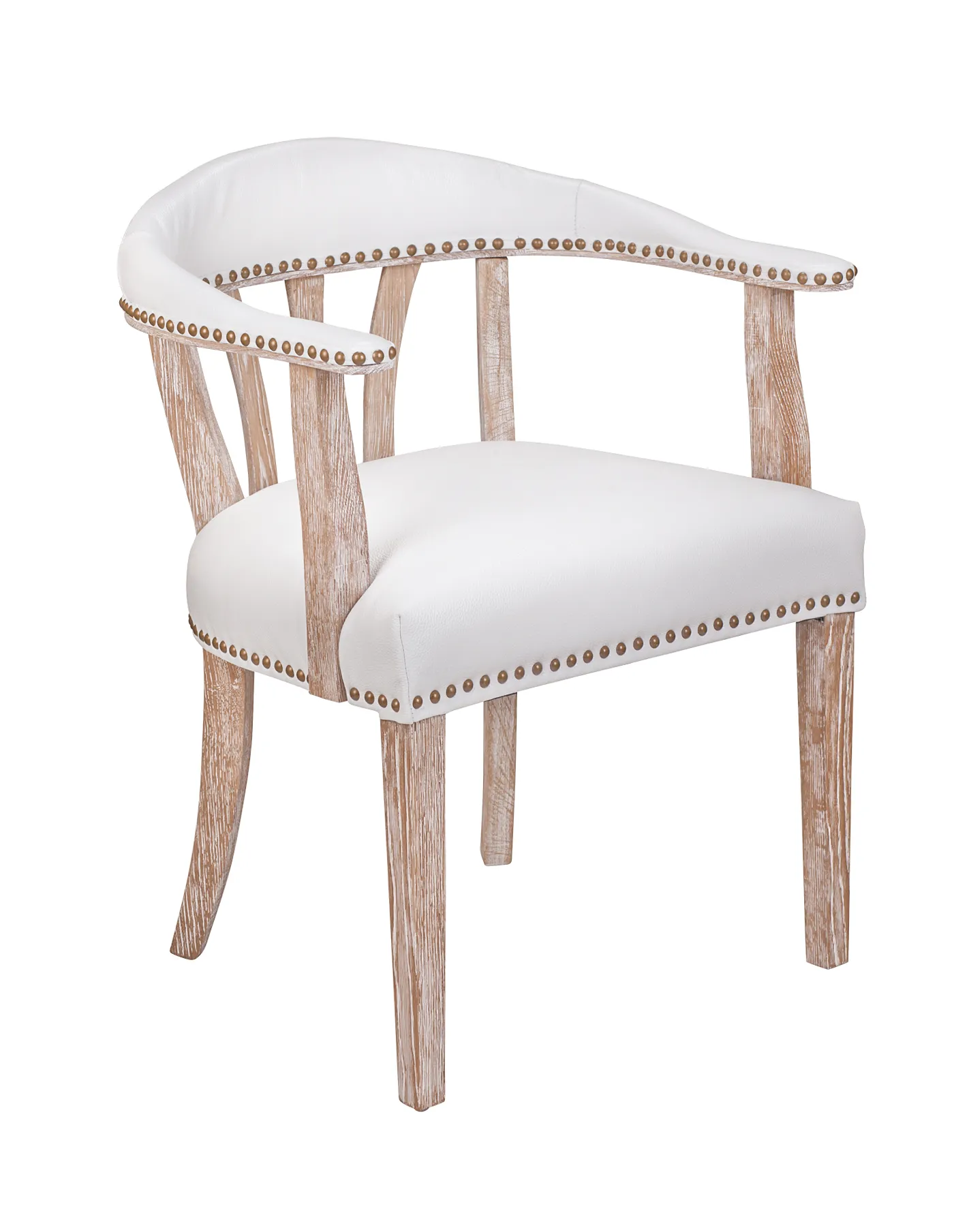 купить Мягкий стул с подлокотниками Tanner White Leather