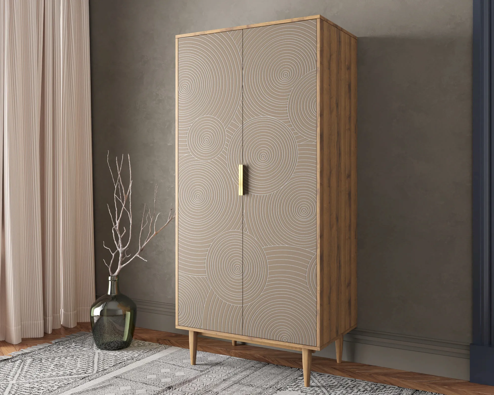 заказать Шкаф малый двухстворчатый "Лайн (Line)" R24/beige