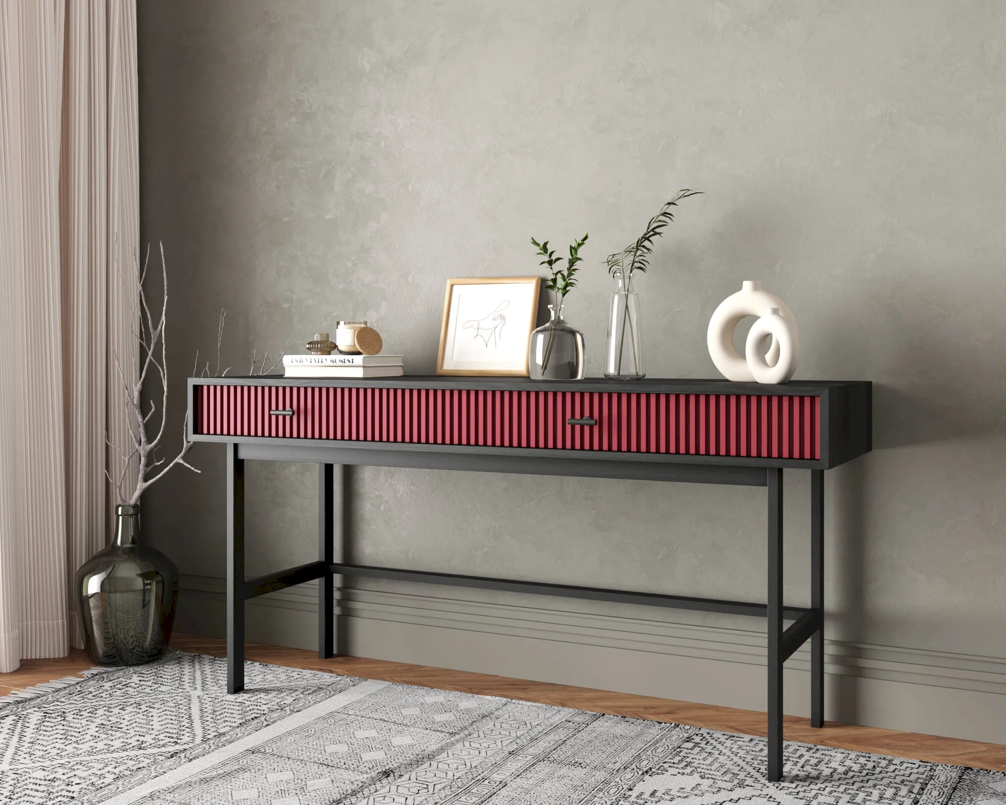 заказать Консоль с двумя ящиками "Эмерсон (Emerson)" арт EM22/red/L