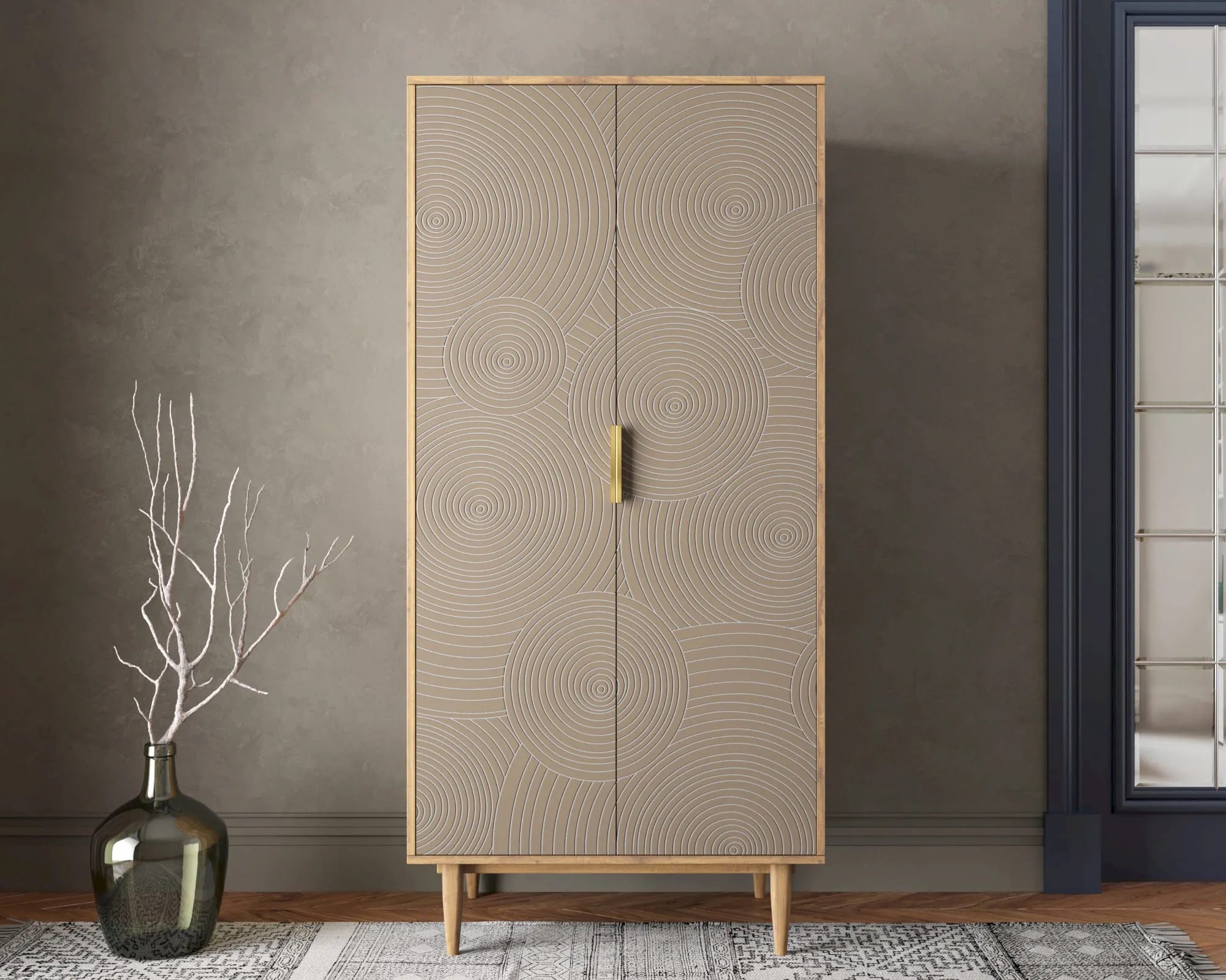 Шкаф малый двухстворчатый "Лайн (Line)" R24/beige в интернет-магазине