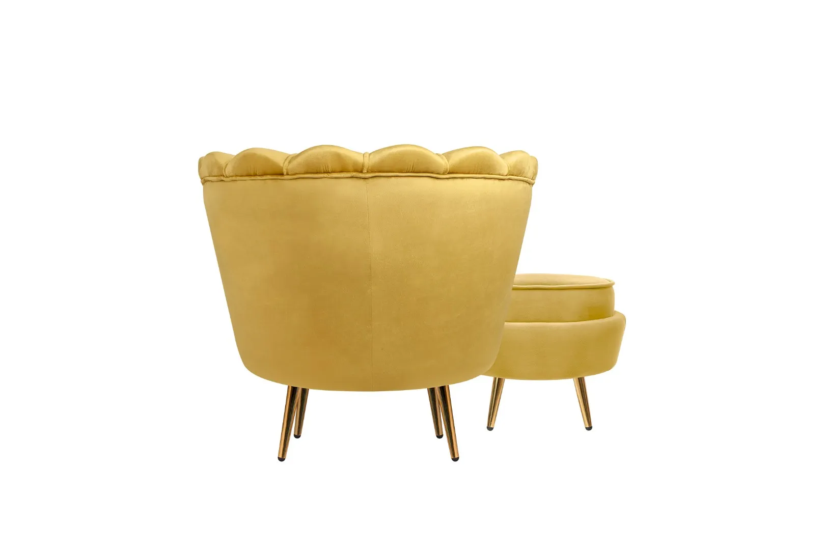 заказать Кресло с пуфом ракушка Pearl Yellow в Москве заказать Кресло с пуфом ракушка Pearl Yellow