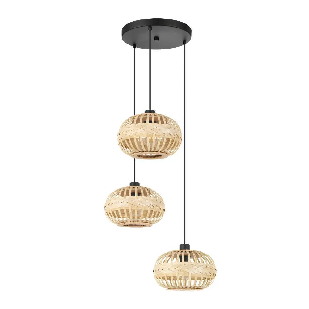 заказать 43864 Люстра AMSFIELD 1, 3X40W (E27), ?480, сталь, черный / дерево