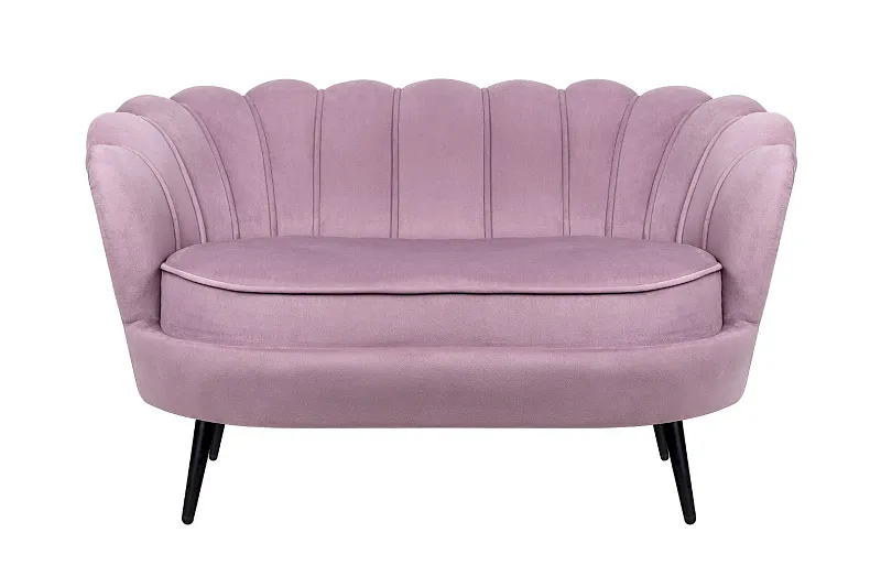 Дизайнерский двухместный диван Pearl Double Pink на черных ножках