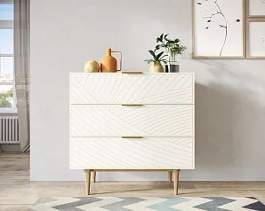 купить Комод с тремя ящиками "Лайн (Line)" LN12/GR1/beige в интернет-магазине