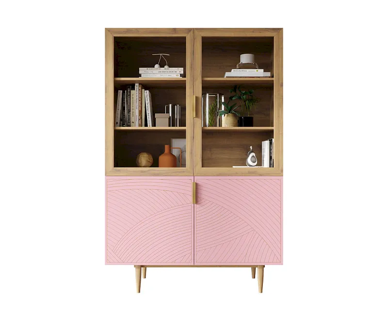 Буфет с двумя дверками "Лайн (Line)" LN11/GR1/pink