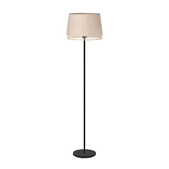 43978 Торшер с ножным выключателем TABLEY, 1X40W (E27), H1530, сталь, черный / текстиль, дерево, коричневый в интернет-магазине