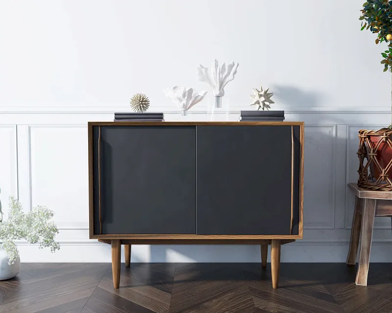 Комод "Бруни (Bruni) блэк" две дверки арт BR25Black