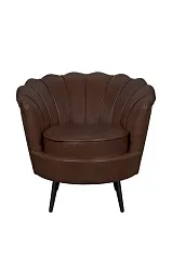 фото Низкое кресло ракушка Pearl Brown V2 на черных ножках