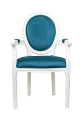 стильный Мягкий стул с подлокотниками Volker Arm Blue and White на заказ