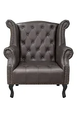 фото Каминное кожаное кресло Royal Brown V2 в интерьере