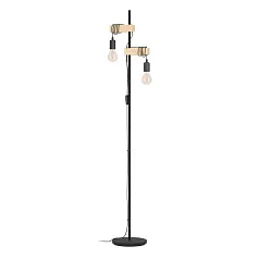 красивые 43516 Торшер с ножн. выкл. TOWNSHEND, 2х10W(E27-LED), L205, B250, H1665, сталь, дерево, черн, коричн