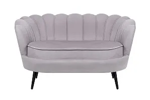 Диван ракушка Pearl Double Grey на черных ножках в интернет-магазине