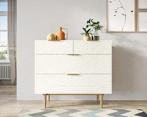 красивые Комод с четыремя ящиками "Лайн (Line)" LN14/GR1/beige в интернет-магазине