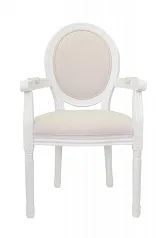 красивый Мягкий стул с подлокотниками Volker Arm Beige and White