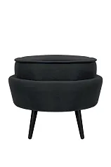 фото Пуф Pearl Adorn Black на черных ножках в Москве
