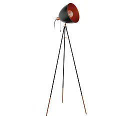 купить 49386 Торшер СHESTER на треноге, 1x60W (E27), H1355, сталь, черный, медный, шнур. выкл в интернет-магазине