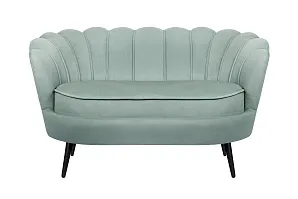 Диван ракушка Pearl Double Green на черных ножках на заказ