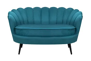красивый Диван ракушка Pearl Double Marine Velvet на черных ножках на заказ