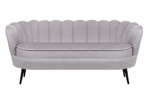 Дизайнерский диван для гостиниц Pearl Triple Grey на черных ножках на заказ