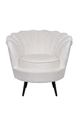 Кресло ракушка Pearl Beige на черных ножках в интернет-магазине