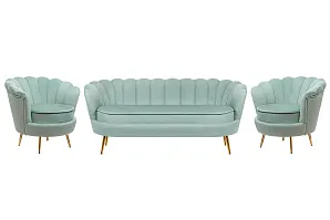 купить стильный Комплект кресел и дивана ракушка Pearl Triple Green в интернет-магазине